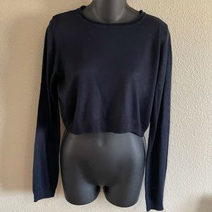 Verve Cropped Navy Sweater
